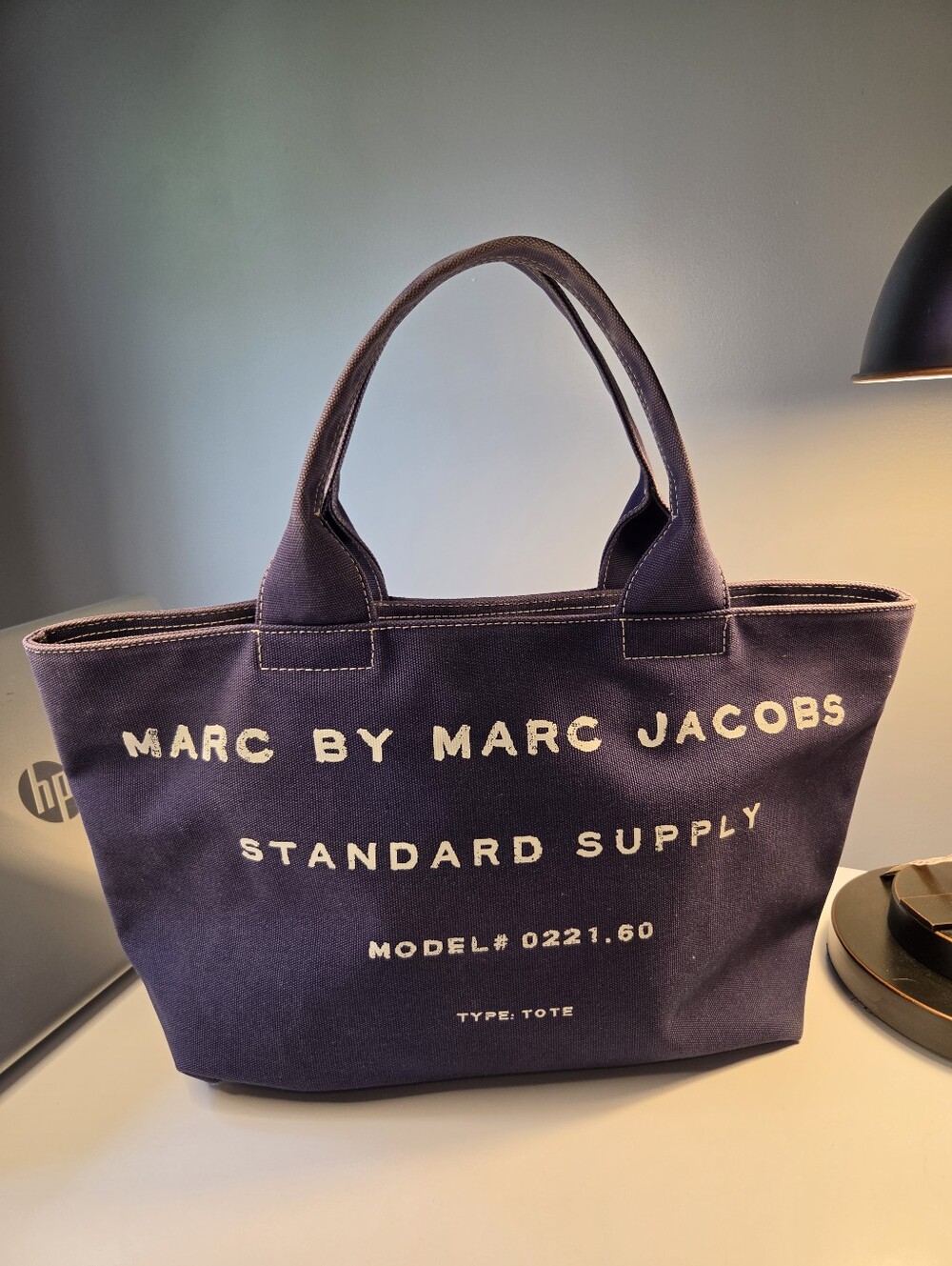 Marc by Marc Jacobs Navy Canvas Logo Tote